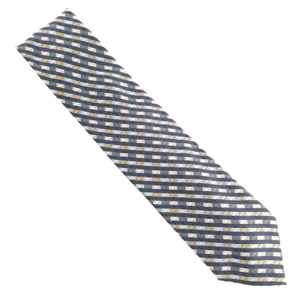 Superior Uniform Group Men Necktie Geometric Polyester Black Multi 60x4 - NWOT